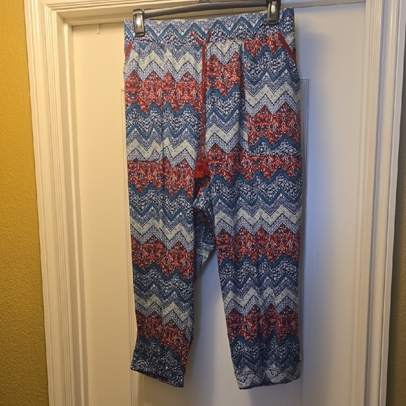 Cacique Other - Cacique Chevron-Pattern Pajama Bottoms in Red, Blue & White